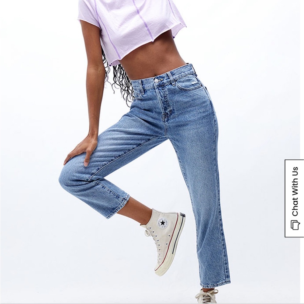 NWOT PacSun Medium Wash High Rise Straight Denim Jeans Pants - Picture 9 of 9